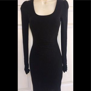 GUESS Black Slinky Sheer Back Cocktail Dress XS